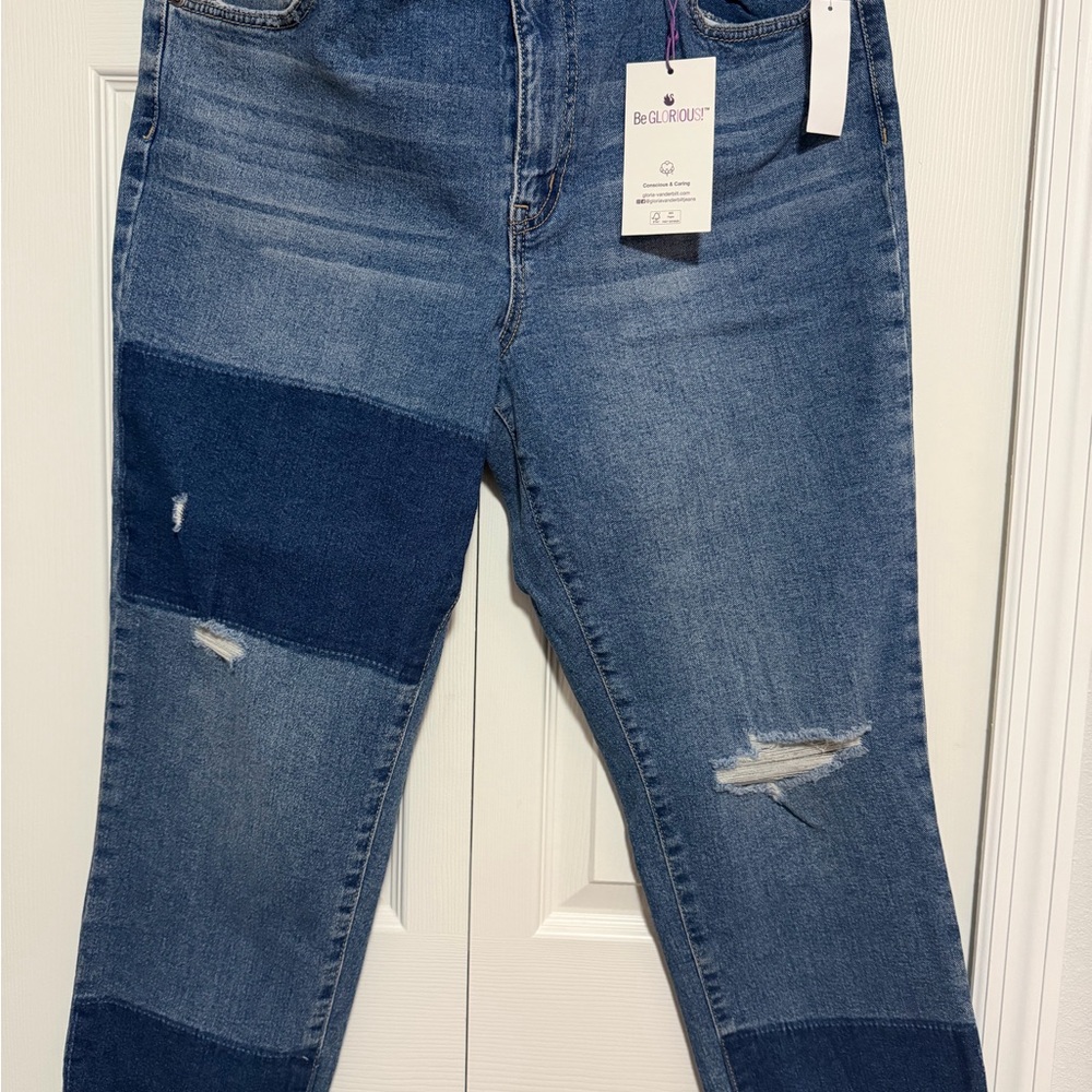 Gloria Vanderbilt Women's Blue Patch Boyfriend Jeans